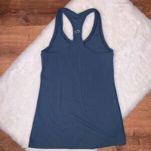 Curves n Combatboots Racerback Teal Tank Top Small Activewear Workout Fitness